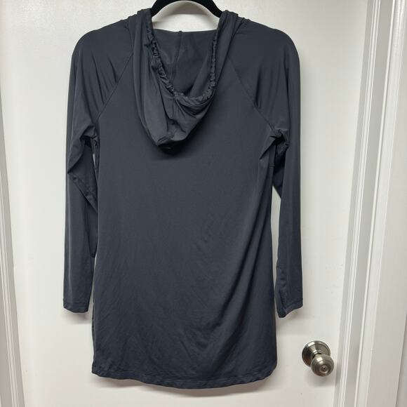 LL Bean Womens Charcoal Gray Pullover Dry Fit Tunic Hooded Long Sleeve Size XS - Picture 2 of 9